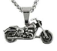 Motorcycle Pendant Stainless Steel Designer Foxtail Chain Many Lengths SP50
