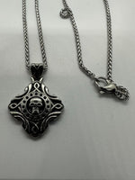Skull Pendant Foxtail Necklace Stainless Steel Motorcycle Jewelry SP5