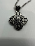 Skull Pendant Foxtail Necklace Stainless Steel Motorcycle Jewelry SP5