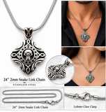 Gothic Skull Necklace Unisex Pendant & Chain Stainless Steel SP5