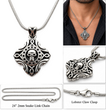 Gothic Skull Necklace Unisex Pendant & Chain Stainless Steel SP5