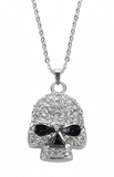 Ladies Bling Skull Pendant Stainless Steel Heavy Metal Jewelry SP60