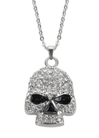 Heavy Metal Jewelry Ladies Bling Skull Pendant Stainless Steel SP60