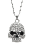 Ladies Bling Skull Pendant Stainless Steel Heavy Metal Jewelry SP60
