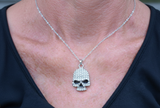 Ladies Bling Skull Pendant Stainless Steel Heavy Metal Jewelry SP60