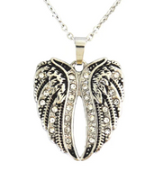 Ladies Bling Angel Wing Pendant with Necklace Stainless Steel SP68