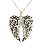 Ladies Bling Angel Wing Pendant with Necklace Stainless Steel SP68