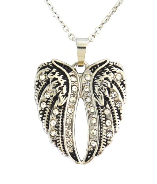 Ladies Bling Angel Wing Pendant with Necklace Stainless Steel SP68