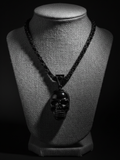 Large Skull Gunmetal Stainless-Steel Byzantine Necklace SP69