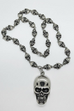 All Skulls Necklace 2" Skull Pendant Stainless Steel Skull Jewelry SP6