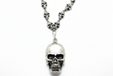All Skulls Necklace 2" Skull Pendant Stainless Steel Skull Jewelry SP6
