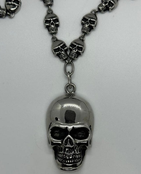 Unisex Skull Necklace / Skull Pendent Stainless Steel Skull Jewelry SP6