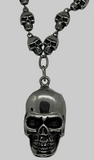 All Skulls Necklace 2" Skull Pendant Stainless Steel Skull Biker Jewelry SP6