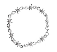 Men's Barbed Wire Necklace Stainless Steel SP73