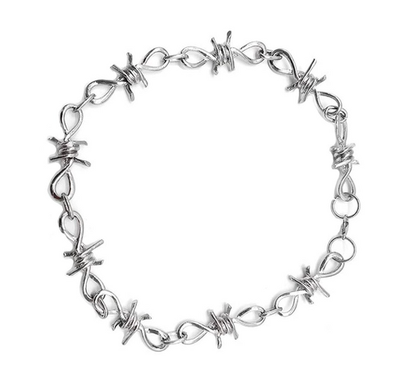 Men's Barbed Wire Necklace Stainless Steel SP73