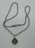 Stainless Steel Fire Department Pendant or Charm 3mm Solid Rope Necklace Maltese Cross SP75