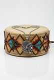 Heavy, Big Native Chief Pendant / 4mm Rope Chain Stainless Steel<br> SP77-R