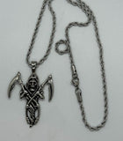Pendant Standing Grim Reaper 3mm Rope Chain Stainless Steel SP8
