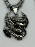 Live to Ride / Ride to Live Stainless Steel Biker Pendant Byzantine Chain SP9