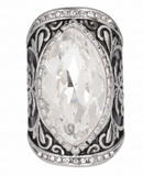 BIG Crystal Ring Ladies Stainless Steel SR103
