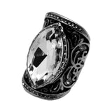 BIG Crystal Ring Ladies Stainless Steel SR103