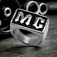 MC Motorcycle Biker Ring Stainless Steel SR110