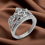 Crown Bling Ring Ladies Tiara Ring Stainless Steel SR114