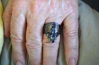 Men's Gunmetal / Black Skull Ring Stainless Steel Police Edition SR126