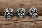 Cyborg Spiked Skull Ring Men's Biker Stainless Steel SR139