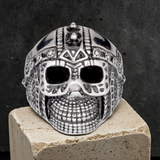 Cyborg Spiked Skull Ring Men's Biker Stainless Steel SR139