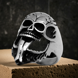Long Tongue Skull Ring Biker Stainless Steel Ring SR13