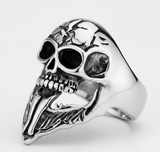 Long Tongue Skull Ring Men's Stainless Steel Ring SR13