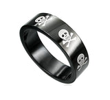 Black Skull and Crossbones Ring Unisex Stainless Steel SR141