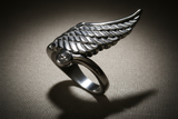 Designer Wing Ring Lady Biker Bling Ring Stainless Steel SR155