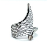 Designer Wing Ring Lady Biker Bling Ring Stainless Steel SR155
