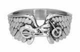 Small Motorcycle Wings Ring<BR>Lady Biker Unisex Stainless Steel SR157