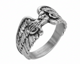 Small Motorcycle Wings Ring<BR>Lady Biker Unisex Stainless Steel SR157