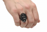 Black & Silver Grim Reaper Ring Men's Two-Tone Stainless Steel SR162