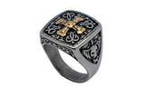 Greek Cross Ring Gold Edition Men's Two Tone Stainless Steel SR164