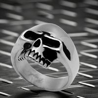 Phantom Half Jaw Skull Ring Biker Jewelry Unisex Stainless Steel SR16