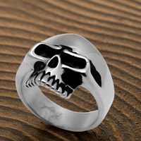 Phantom Half Jaw Skull Ring Biker Jewelry Unisex Stainless Steel SR16
