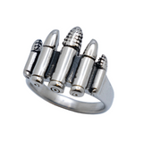 5 Bullets Ring Men's Biker Stainless Steel SR170