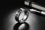 Repeating Skulls Ring Men's Comfort Fit Biker Wedding Band SR171