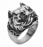 Pit Bull Dog Ring Men's Biker Stainless Steel SR178