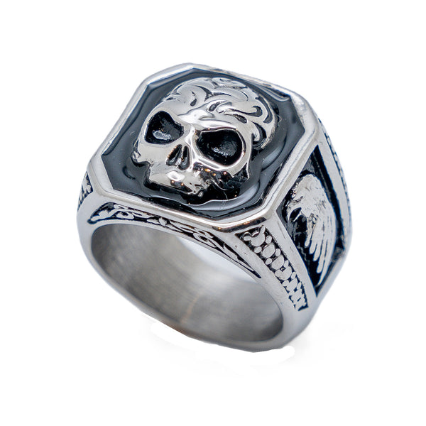 Heavy Metal Jewelry Men's Skull and Eagle Stainless Steel Ring SR179