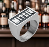 "VICTIM" Signet Ring Men's Biker Stainless Steel SR180
