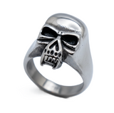 Vampire Skull Ring with Fangs Punisher Stainless Steel Biker Ring SR181