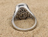 Industrial Skull Ring with Black Eyes Men's Biker Stainless Steel SR182