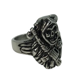 Heavy Metal Jewelry Men's Grim Reaper Skull Stainless Steel Ring SR186