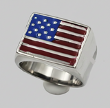 United States of America Flag Ring Men's Stainless Steel 8-13 SR190